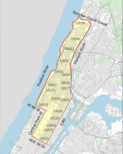 Several locations throughout Manhattan were sprayed with pesticides on Aug. 26. (map is approximate)