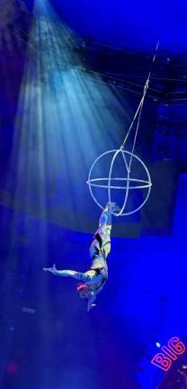 Aerial Orb - Sofia Petrov perform in her act, Aerial Orb at the Big Apple Circus.