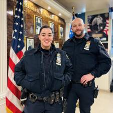 Officers from the NYPD’s 19th Precinct Public Safety Team who arrested a career burglar on E. 89th St. (Source: NYPD 19th Precinct X post)