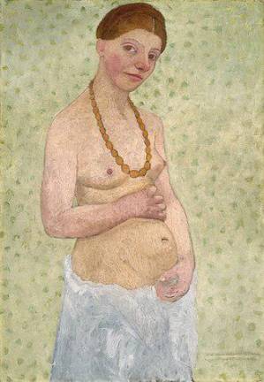 Self portait on 6th Wedding Anniversary by Paula Modersohn-Becker.