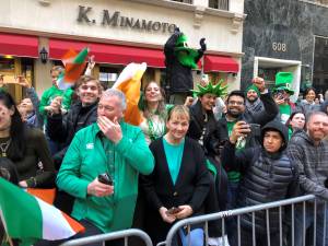 Spectators at the 2024 St. Patrick’s Day parade.