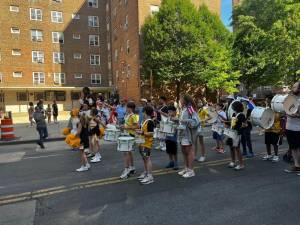 Student marching band at the first ever LES Puerto Rican Day parade &amp; festival on June 1. Photo: Stella Zhong