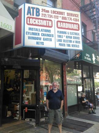 Alan Reisner outside his York Avenue hardware shop. Photo: Virginia Randall