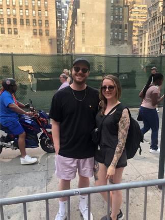 Max and Jeannie Eilers from Oldenberg, Germany, took in the parade. Photo: Keith J. Kelly