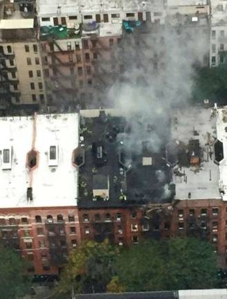 A fire on the Upper East Side killed a man. The blaze was brought under control just before 8 a.m. Photo: courtesy NYPD