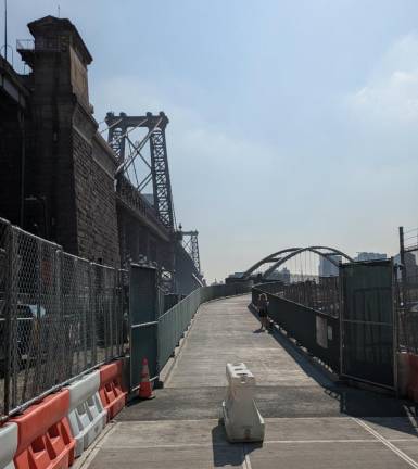 Ramp to Delancey Street Bridge from the Baruch Place side.