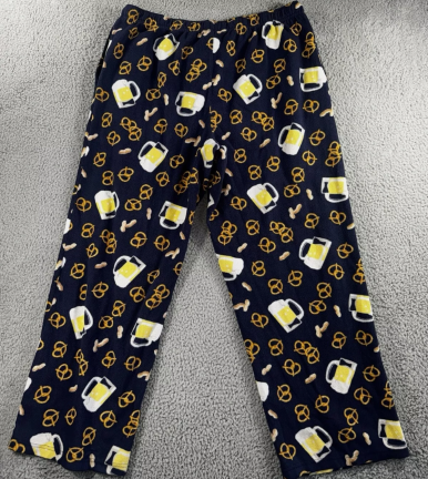 Beer-and-pretzel-themed pajama pants made by Croft &amp; Barrow. Auction ended Dec. 26, 2024.