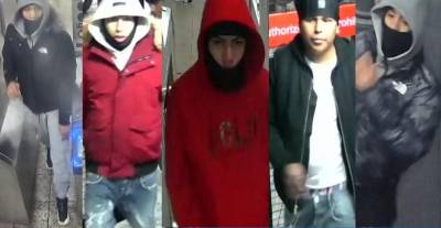 Five suspects are being sought by the NYPD in connection with three robbery incidents that targeted women with purses on the Upper East Side last month.