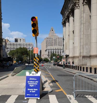 Open Streets starts (or ends) here. Looking north up Centre Street. Harlem or bust!