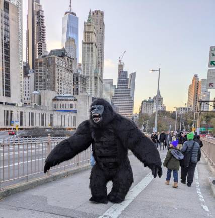 King Kong, or someone rather like him, welcomes you to Manhattan. December 8, 2024.