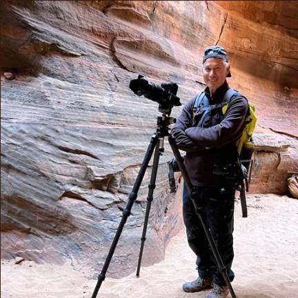 Ballet, seen in his photographic element in a canyon last year, says of photography: “When I have a camera in my hand, I look at things very, very differently on a much deeper level.”