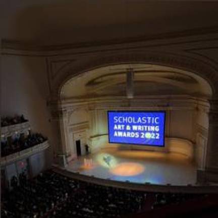 In June, Vidhatrie Keetha attended an award ceremony as a Scholastic Arts &amp; Writing Awards Medalist. Photo courtesy of Vidhatrie Keetha