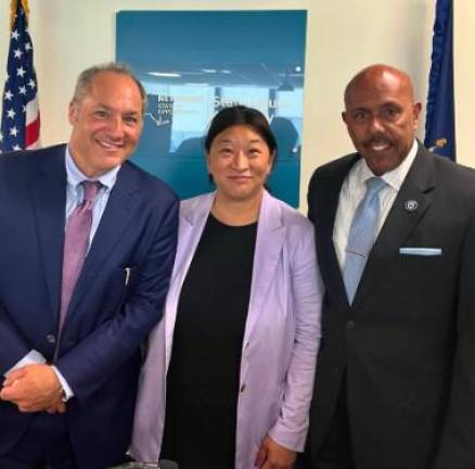 State Liquor Authority Commissioner John Maya (left) joined Chair and Commissioner Lily Fan (center) and Commissioner Edgar de Leon for a full board meeting of the SLA on July 18, 2024. It was John Maya’s first meeting as a member of the board.