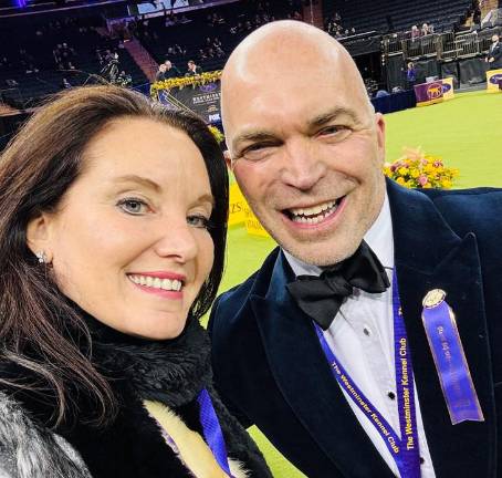 Heather Stein with Dr. Donald Sturz, President of Westminster Kennel Club.