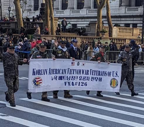 Korean and Vietnam War Veterans enjoyed their day in the sun. Photo: Brian Berger