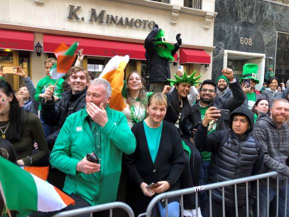 Spectators at the 2024 St. Patrick’s Day parade.