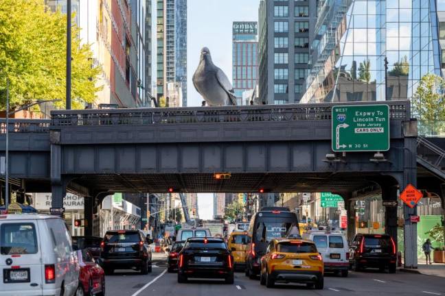 Friends of the High Line say a proposed high-rise hotel and casino that the developer Related wants to build on Hudson Yards West will cause problems to the public park built on the trestle of the abandoned New York Central Railroad line. The High Line recently unveiled a 17-ft aluminum statue of a pigeon as a public space art piece.