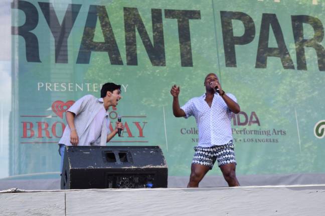 Adi Roy and Michael James Scott performed “Somebody’s Got Your Back” from “Aladdin” at Disney on Broadway’s 2024 Broadway in Bryant Park concert.