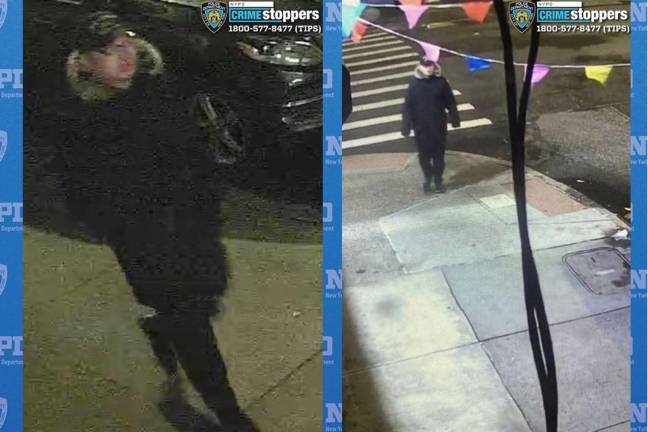 Suspect on Jefferson Street, Feb. 16, 2025. Photo at right at southeast corner of Jefferson &amp; Henry.