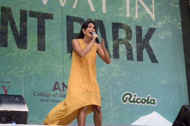 Sonya Balsara performed “These Palace Walls” from “Aladdin” at Disney on Broadway’s 2024 Broadway in Bryant Park concert.