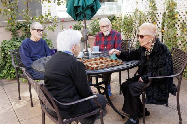 Backgammon game underway at Carnegie East.