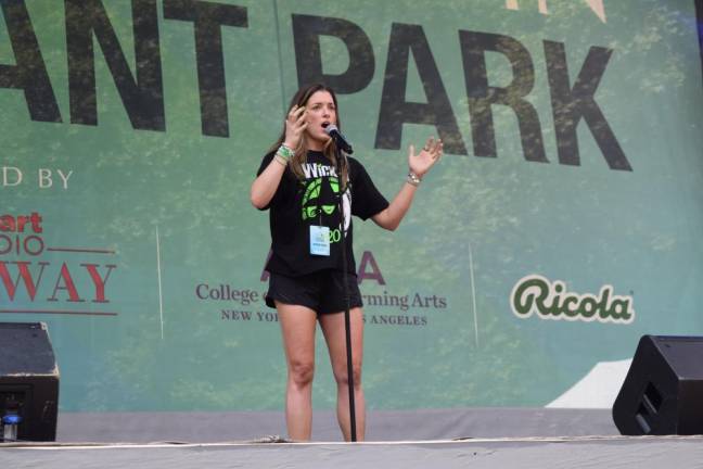 Mary Kate Morrissey performed “<i>The Wizard and I</i>” from “<i>Wicked</i>” at 2024’s final Broadway in Bryant Park concert.