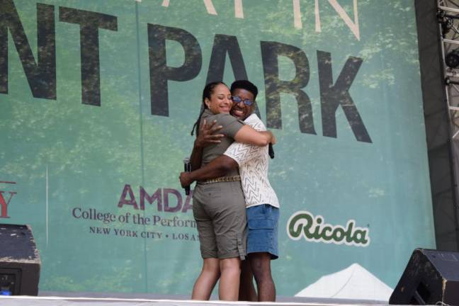 Jackie René and Gilbert Domally performed “Can You Feel The Love Tonight” from “The Lion King” at Disney on Broadway’s 2024 Broadway in Bryant Park concert.