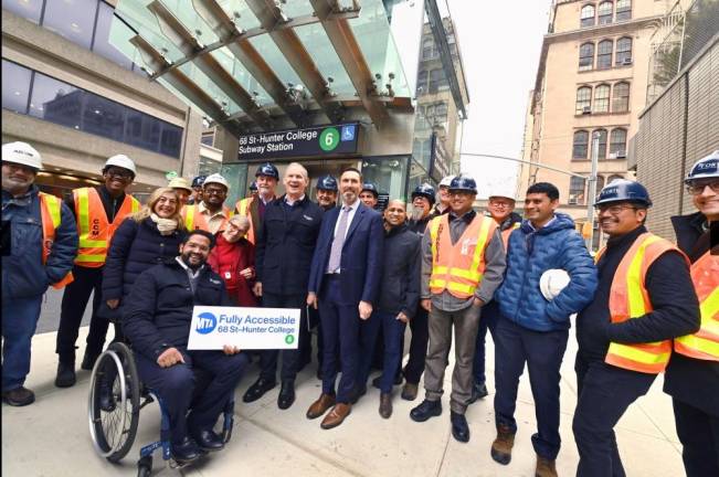 MTA Chair &amp; CEO Janno Lieber, MTA Construction &amp; Development President Jamie Torres-Springer, and MTA Chief Accessibility Officer Quemuel Arroyo announce that the 68 St-Hunter College station on the 6 line is fully ADA accessible on Friday, Dec 20, 2024.