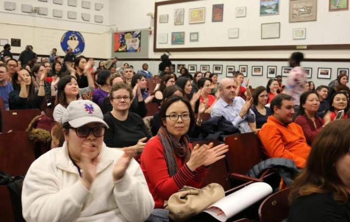 Parents at a January 2020 Community Education Council meeting