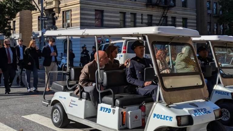 NYPD buggy carrying Marty Hoban &amp; wife.