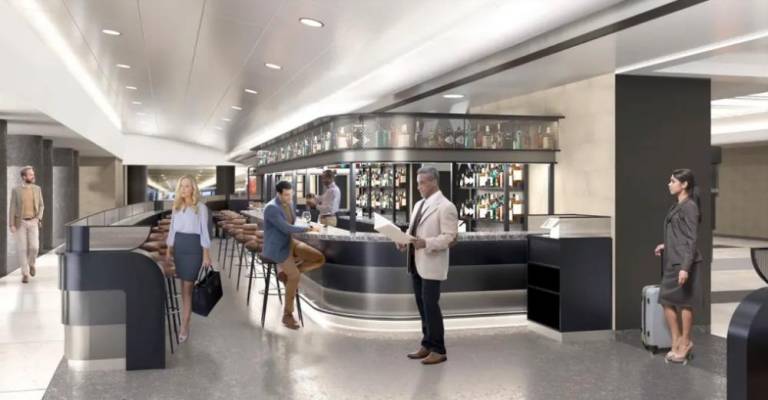 After a $1.3 million renovation, the now open space in the new Grand Central Madison will be transformed into the second Tracks Raw Bar &amp; Grill in operation in the city. The restaurant will the first restaurant to open in the new terminal that is 15 stories below street level. Photo: Artist rendering by Alepreda/courtesy MTA