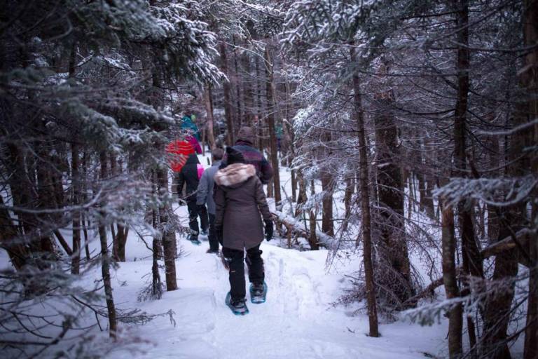 $!<b>Embark on a guided snowshoe adventure to see how maple syrup is harvested on-site at Smugglers’ Notch.</b>