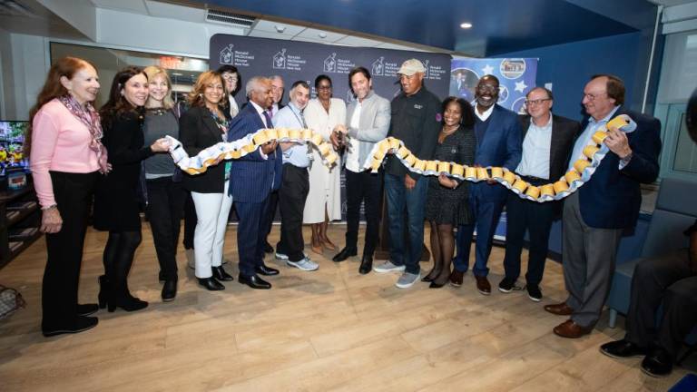 The ribbon-cutting for two new family rooms at NYC Health + Hospitals/Metropolitan’s Pediatric Clinic in East Harlem, which were funded by a $500,000 donation by the Garden of Dreams Foundation, the philanthropic arm of Madison Square Garden.