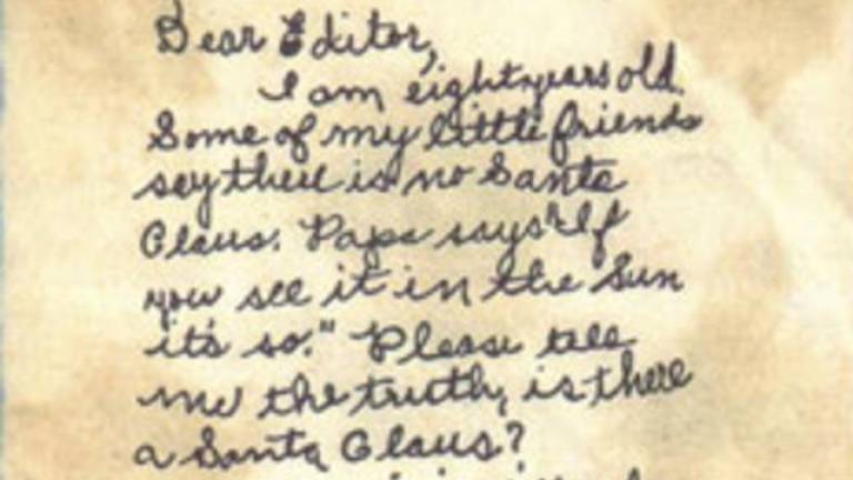 Original letter written by Virginia O’Hanlon from her home at 114 W. 95th St. to the <i>New York Sun</i> in 1897.The letter was verified by the PBS show, Antiques Roadshow.