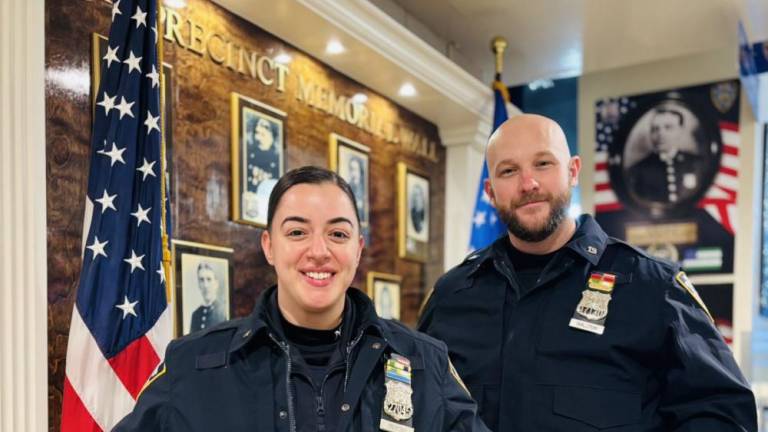 Officers from the NYPD’s 19th Precinct Public Safety Team who arrested a career burglar on E. 89th St. (Source: NYPD 19th Precinct X post)