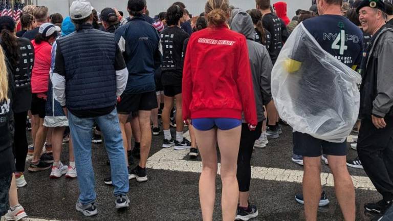 Wave 1 runners during the Tunnel to Towers opening ceremonies at the Brooklyn Battery Tunnel, September 29, 2024.